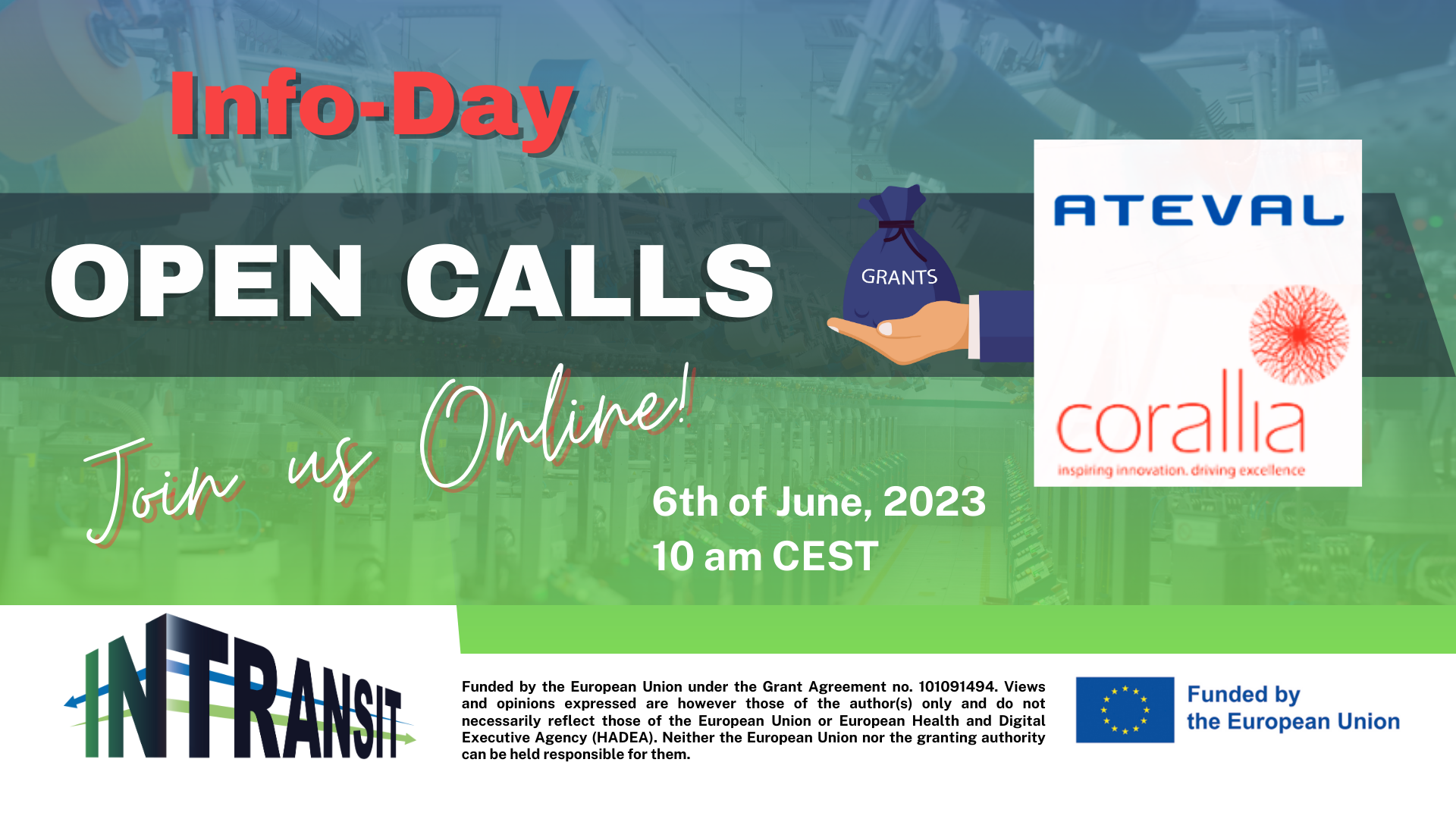 In Transit online info day to present current call, advisory services and so on.